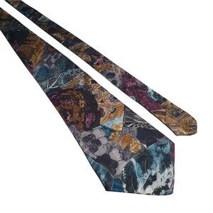 Van Heusen Editions Floral Abstract Pattern Necktie Vintage Men Polyester Gift